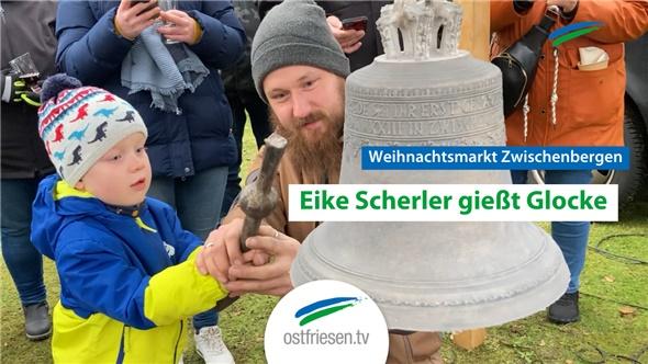 Zwischenbergen: Eike Scherler gießt Bronzeglocke