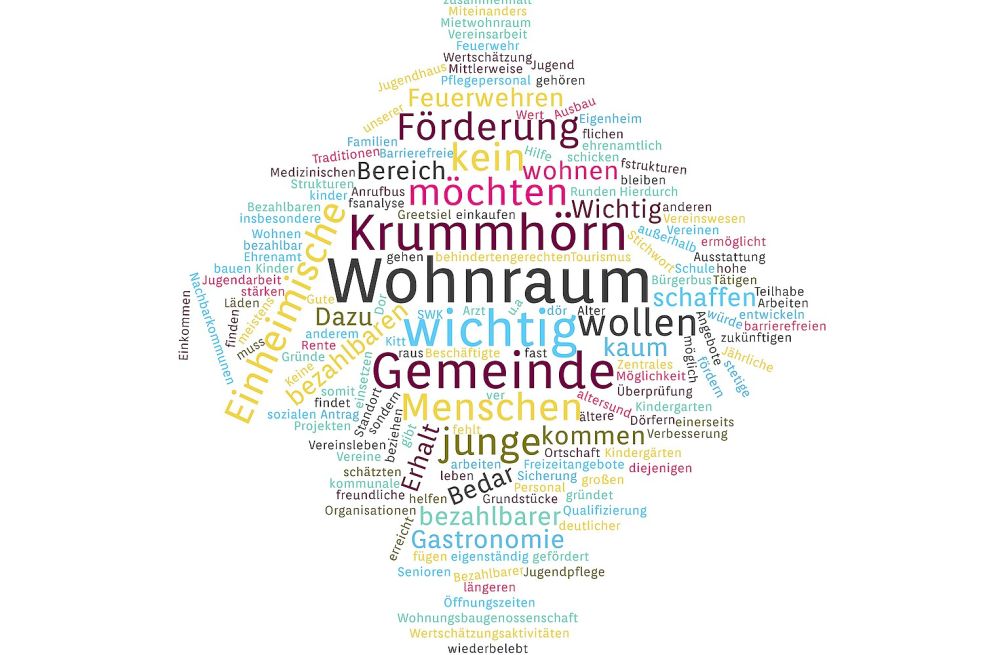 Die Antworten als Wortwolke. Bild: Wortwolken.com