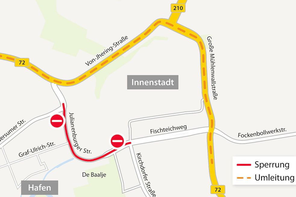 Die Umleitungsstrecke ist häufig überlastet.