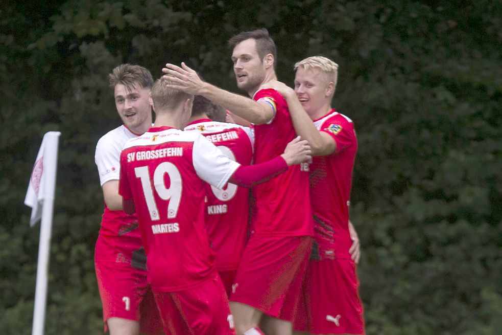 Der SV Großefehn führte zur Pause verdient mit 2:0. Foto: Doden