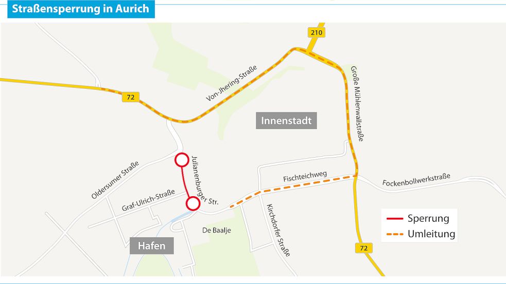 Noch ist die Julianenburger Straße für den Durchgangsverkehr gesperrt.