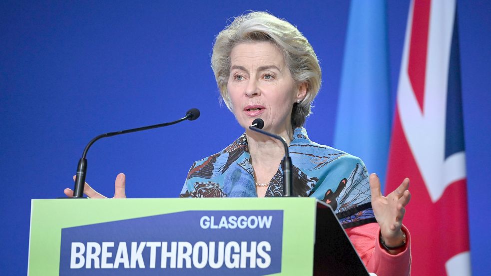 Wirbt beim Klimagipfel in Glasgow für mehr Anstrengungen, um die Erderwärmung zu stoppen: EU-Kommissionspräsidentin Ursula von der Leyen. Foto: Foto: Jeff J Mitchell via www.imago-images.de