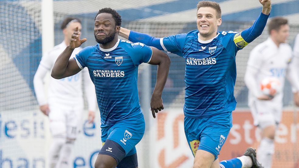 Kickers Emden siegt am Sonnabend gegen Eintracht Celle mit 3:0. Foto: J. Doden