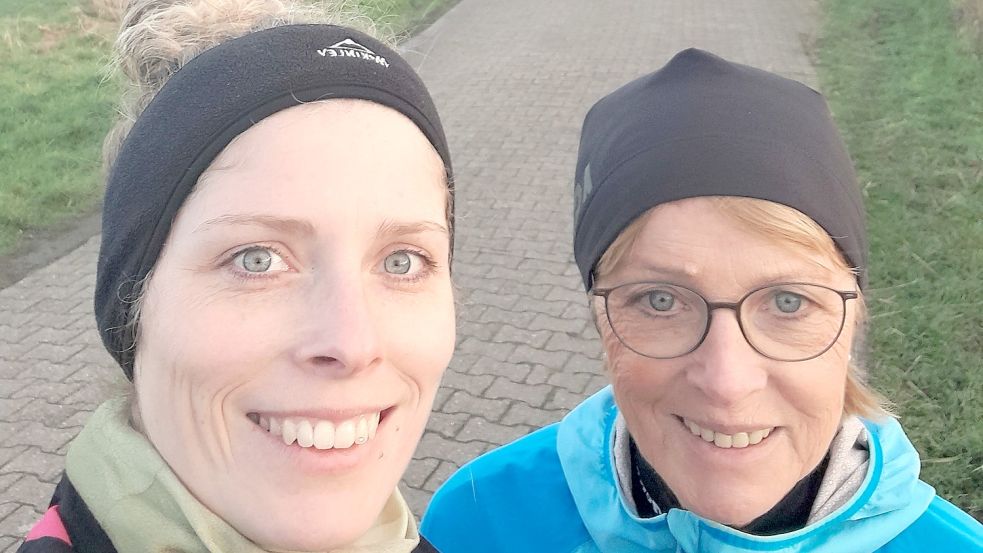 Bei der Laufduell-Premiere schnürten in Norden Rena Memmen und ihre Mutter Gisela fürs Ostfriesen-Team die Laufschuhe. Archivfoto: Privat