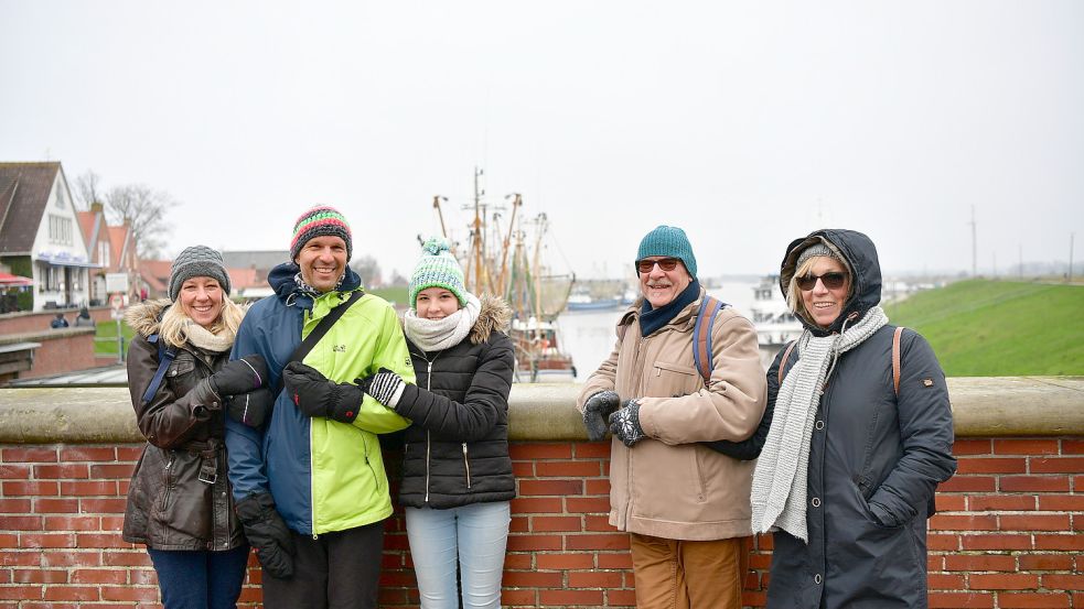 Jennifer (von links), Etienne und Fenja Großer waren hier mit Reiner Beber und Ortrun Großer unterwegs.