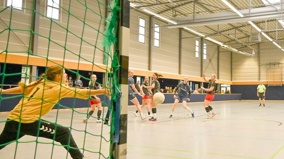 Bei den Landesklassen-Handballerinnen des SC Ihrhove wird die Saison fortgesetzt. Das erste Punktspiel der Ihrhoverinnen (graue Hosen) steht für den 15. Januar in Neerstedt auf dem Spielplan. Foto: Lohmann