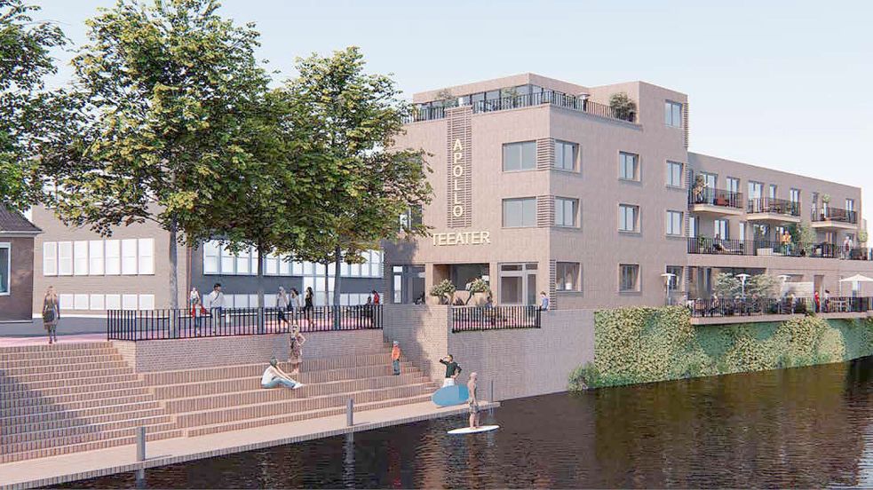 Mit ihren Ideen und Entwürfen wie diesem setzten sich eine Gruppe Investoren in Emden beim Bieter-Wettbewerb ums Apollo durch. Grafik: Stadt Emden