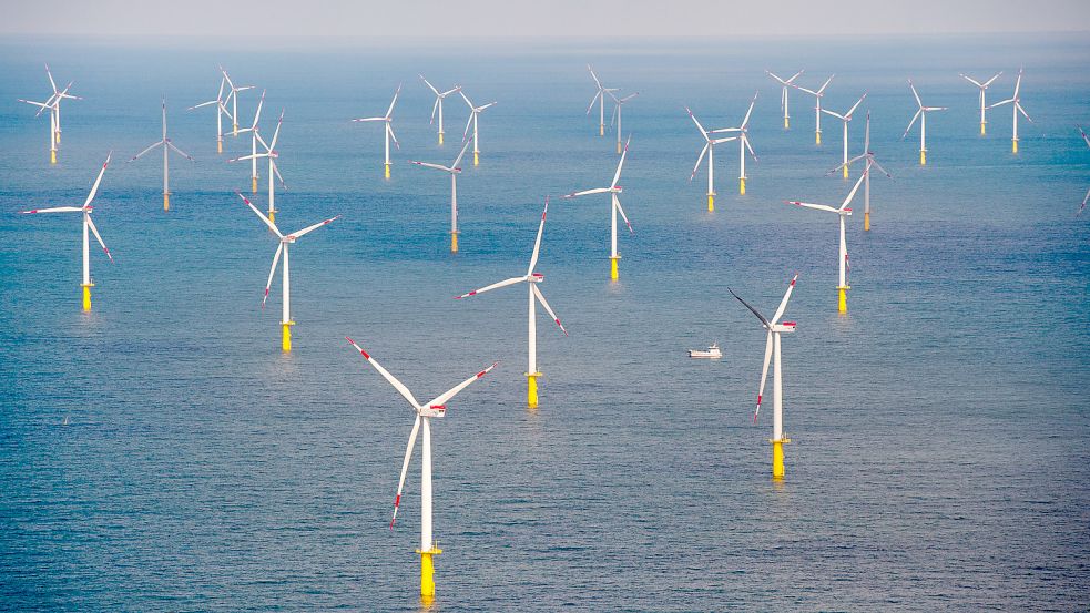 Die EEG-Umlage dient der Förderung der erneuerbaren Energien (hier ein Windpark in der Nordsee). Angesichts der hohen Inflation will jetzt der Bund die Zahlung übernehmen und die Verbraucher entsprechend entlasten Foto: Daniel Reinhardt