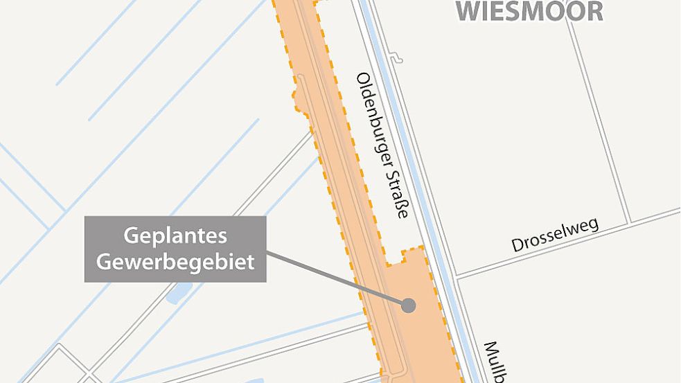 Am Rande des Gewerbegebiets an der Oldenburger Straße könnte eine Freilauffläche entstehen. Grafik: Reil