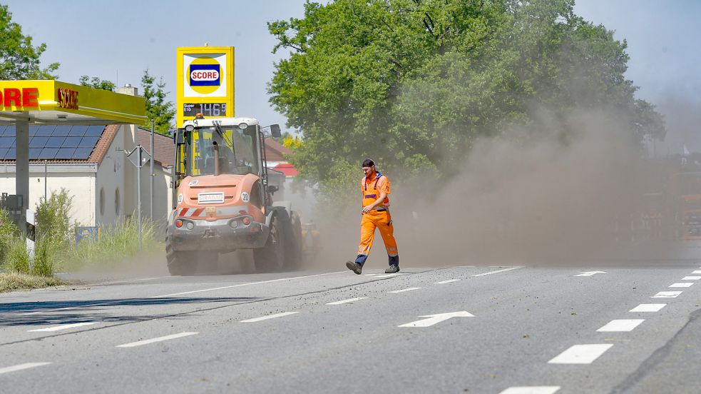 Schon im vergangenen Jahr gab es Bauarbeiten an der B72 in Aurich. Foto: Archiv/Ortgies