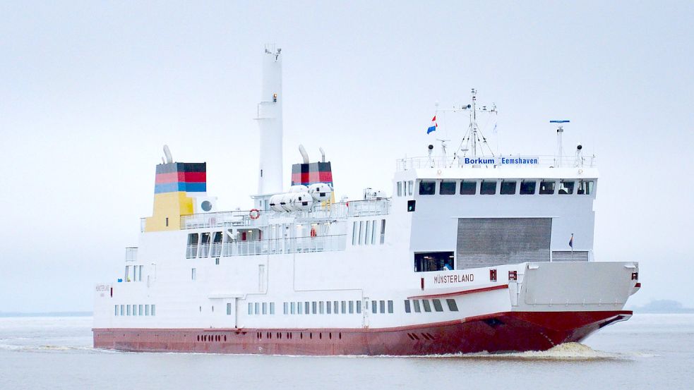 Die MS „Münsterland“ auf Erprobungsfahrt. Foto: AG Ems