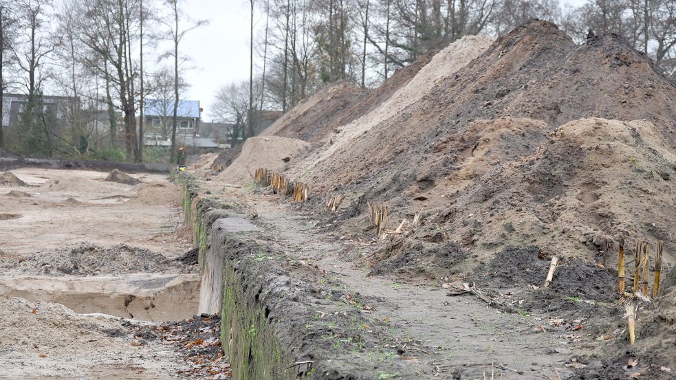 Bevor in Schortens die Eigenheime entstehen konnten, wurde schon eines an Erde bewegt. Foto: Ullrich/Archiv