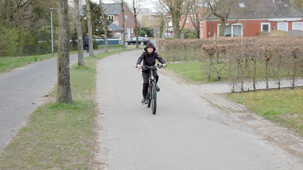 Fahrbahn und Fußweg der Hermann-Löns-Straße sind durch einen Grünstreifen getrennt. Das soll nach dem Umbau auch so bleiben. Foto: H. Müller