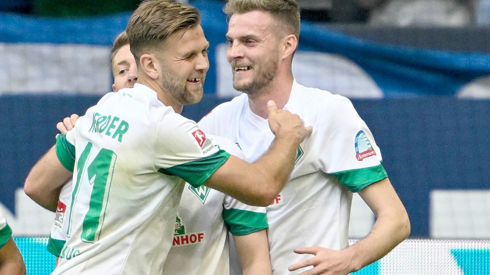 Zwei der Leistungsträger in einer starken Werder-Mannschaft: Niclas Füllkrug (links) und Marvin Ducksch. Foto: imago images/Kirchner-Media