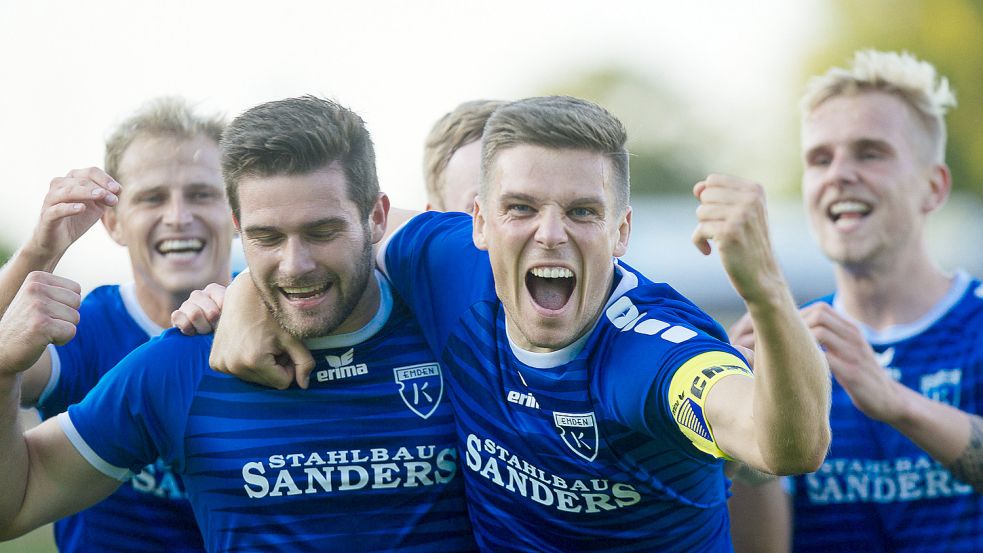 Kickers hat derzeit viel zu jubeln. Bald auch den Regionalliga-Aufstieg? Archivfoto: Doden