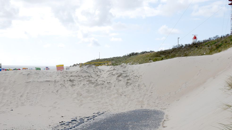 Bis hierhin und schwer weiter: Auf dem Weg Richtung „Heimliche Liebe“ sind einige Sandhürden zu nehmen. Foto: Ferber