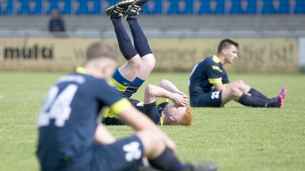 Das 1:2 gegen Lohne war für Leer die sechste Niederlage mit einem Tor Unterschied im elften Abstiegsrunden-Spiel. Archivfoto: Doden