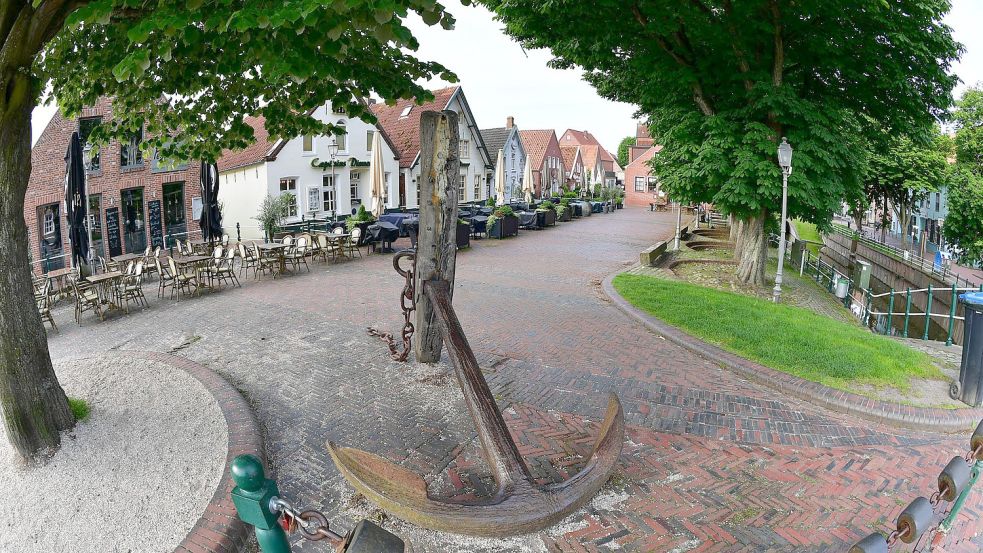 Sollen völlig neu gestaltet werden: der Greetsieler Marktplatz sowie die Sielstraße. Foto: Wagenaar