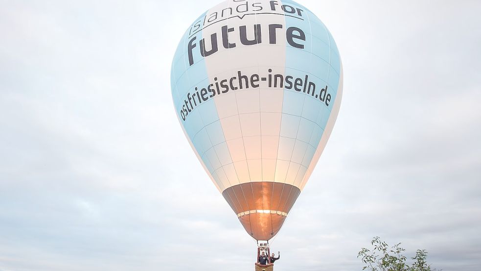 Teil der Kampagne: Ein Heißluftballon mit dem Schriftzug „Islands for future“. Foto: Archiv