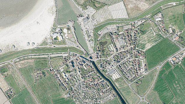 Luftaufnahme von Bensersiel. Quelle: Stadt Esens/ LGLN Aurich, Katasteramt Wittmund