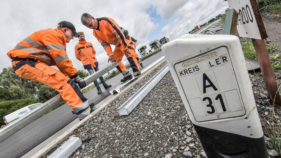 Die Arbeiten auf der A 31 gehen weiter. Foto: Ortgies