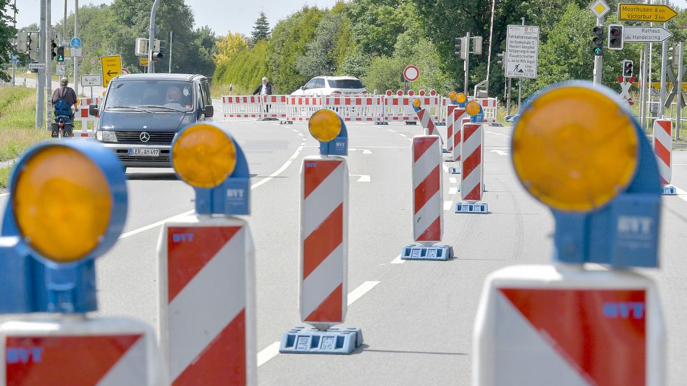 Die B 72 ist zwischen Moordorf (Foto) und Uthwerdum gesperrt. Foto: Ortgies