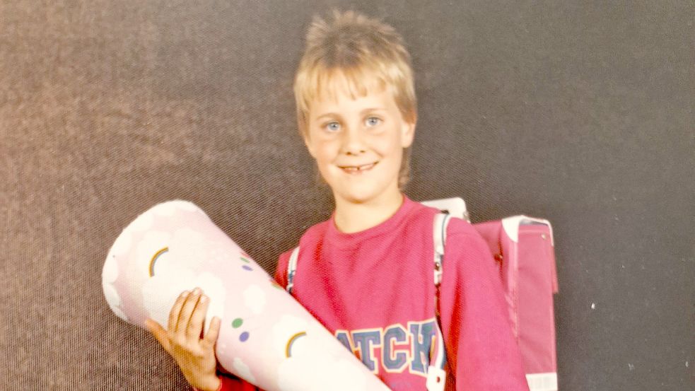 Cathrin Meenken bei der Einschulung. Foto: Privat