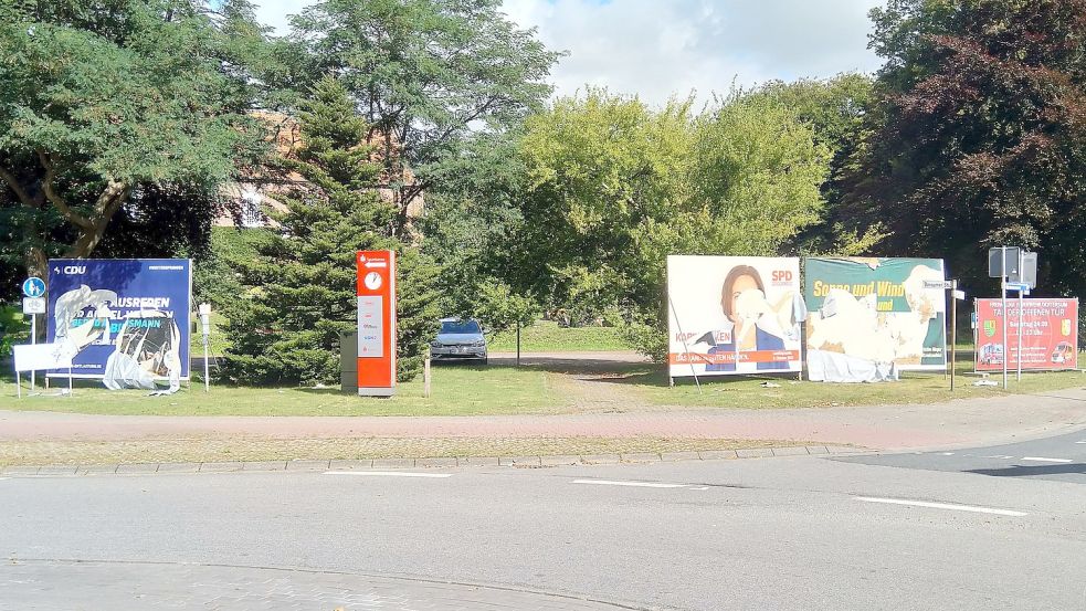 Zerstörte Wahlplakate in Westerholt. Foto: Henkel