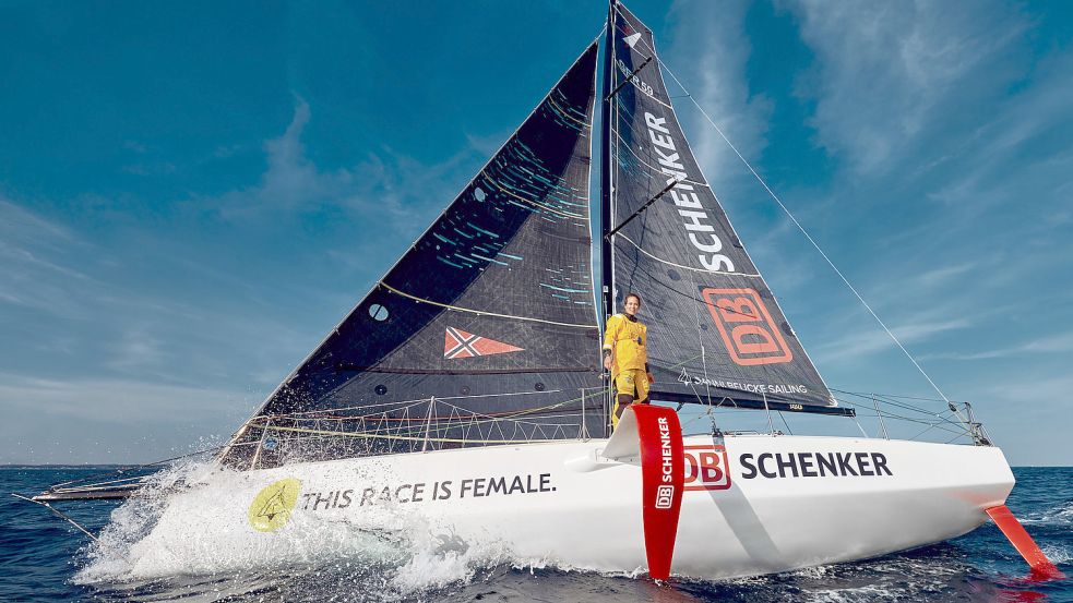 Alleine auf dem Atlantik unterwegs: Sanni Beucke nahm in Frankreich bei der Segel-Regatta La Solitaire du Figaro teil.