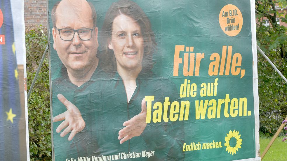 Die Grünen stellen mal Personen, mal Botschaften in den Vordergrund. Foto: Ortgies