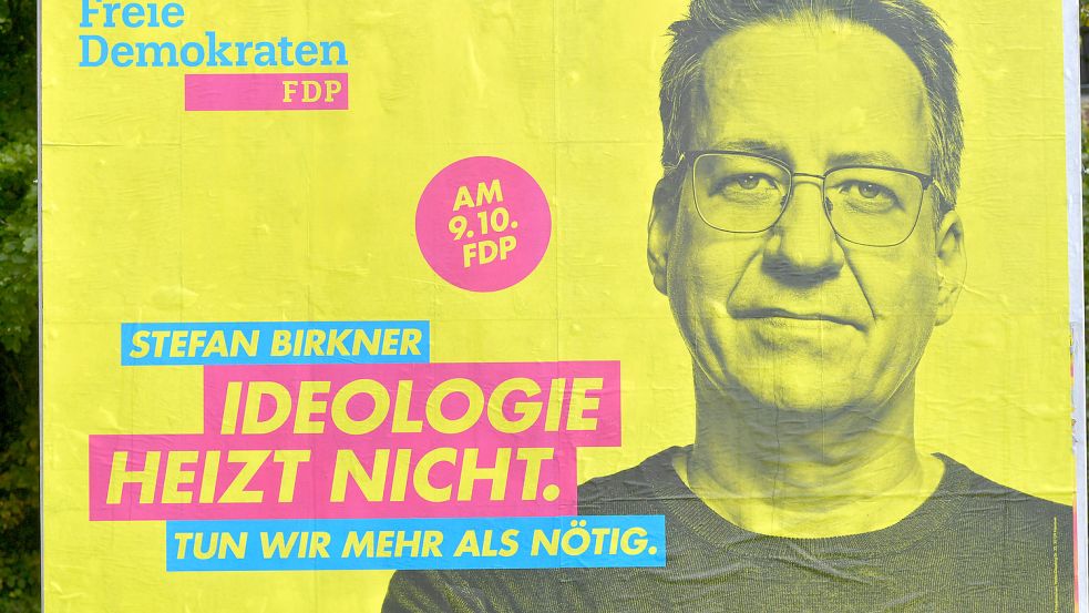Die FDP-Kandidaten verschmelzen mit den Parteifarben. Foto: Ortgies