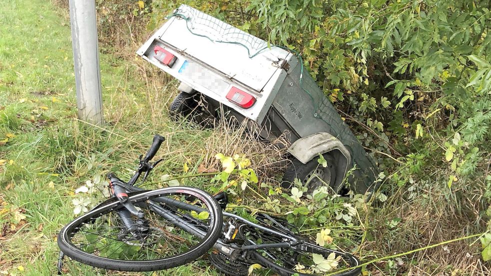 Der Radfahrer wurde von einem Anhänger, der sich von einem Wohnmobil gelöst hatte, erfasst. Foto: Hillebrand