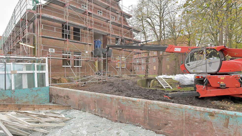 Dieses Unterkunftsgebäude ist voraussichtlich im Juli oder August 2023 bezugsfertig.