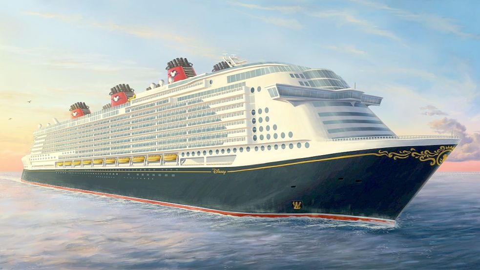 Ein Gemälde von einem Schiff: So soll der von Disney Cruise Line gekaufte Ozeanliner „Global One“ künftig aussehen. Foto: Disney