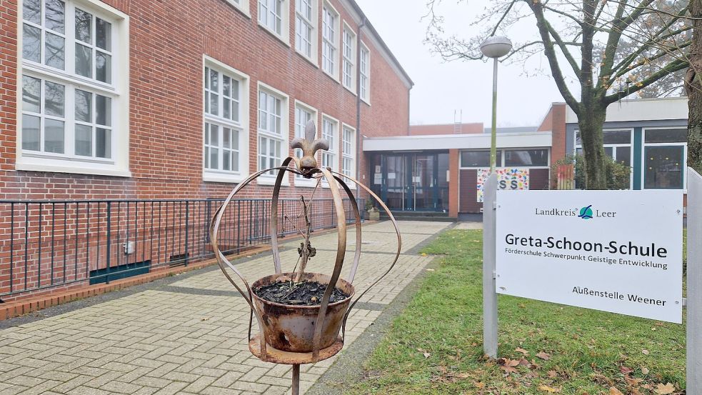 Die ehemalige Pestalozzi-Schule in Weener wird aktuell noch als Außenstelle der Greta-Schoon-Schule in Leer genutzt. Foto: Gettkowski