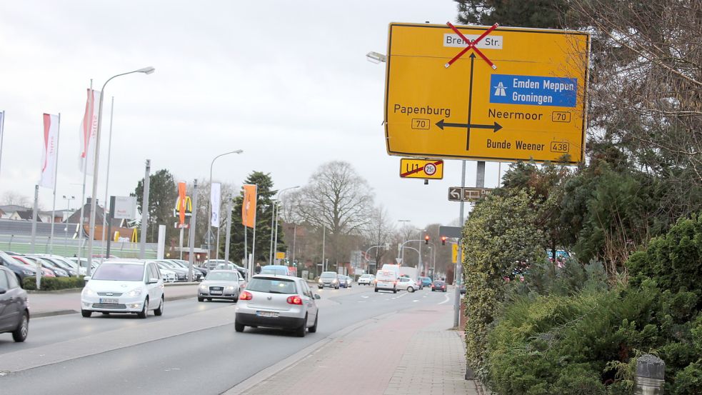 Gerade im Berufsverkehr sind die Haupteinfallstraßen in Leer stark befahren. Foto: Archiv
