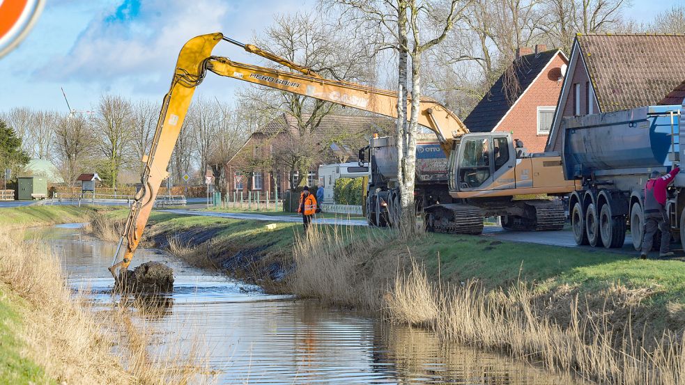 In Moormerland sind derzeit Bagger im Einsatz. Fotos: Ortgies
