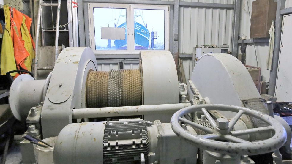 Die Winde zum Slippen der Schiffe stammt von einem US-Flugzeugträger. Foto: Böning