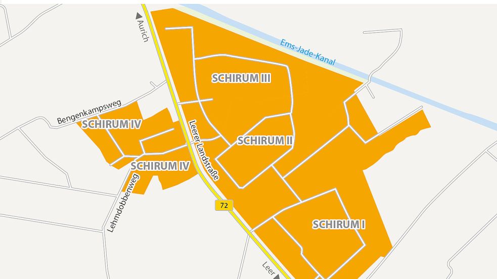 Das Schirumer Gewerbegebiet ist im Lauf von 20 Jahren entwickelt worden. Grafik: OZ
