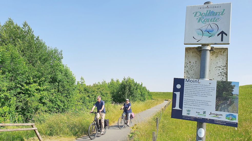 Auch der Deich in Jemgum ist bei Radfahrern sehr beliebt. Foto: Gettkowski/Archiv