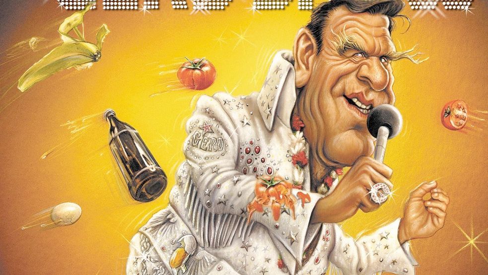 „Hundesteuer, Tabaksteuer, Kfz- und Ökosteuer: Habt ihr echt geglaubt, mehr kommt nicht?“ 2002 landete Kanzler-Imitator Elmar Brandt mit dem Steuer-Song einen Hit. So sah das Album-Cover aus. Grafik: Prinz/dpa