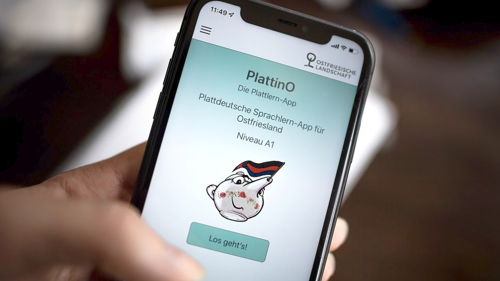 Die Sprachlern-App Plattino der Ostfriesischen Landschaft erhält im April ein Update. Dann können Nutzer ein weiteres Sprachniveau erreichen. Foto: Schuldt/DPA
