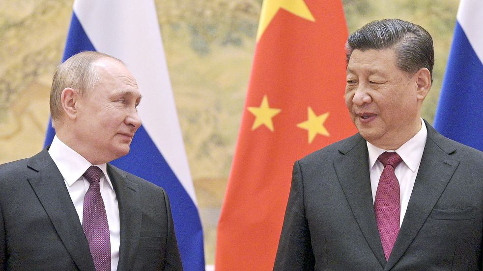 Chinas Staatschef Xi Jinping (rechts) wird bei Kreml-Chef Wladimir Putin in Russland erwartet. Foto: Pool Sputnik Government/AP