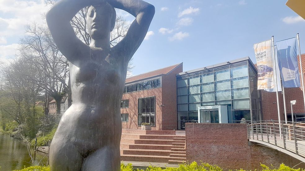 Vor der Kunsthalle auf der Seite der Hahn‘schen Insel stehen schon jetzt einige Skulpturen. Die Promenade bis zum Chinesentempel soll aber noch mehr gestaltet werden. Foto: Oltmanns
