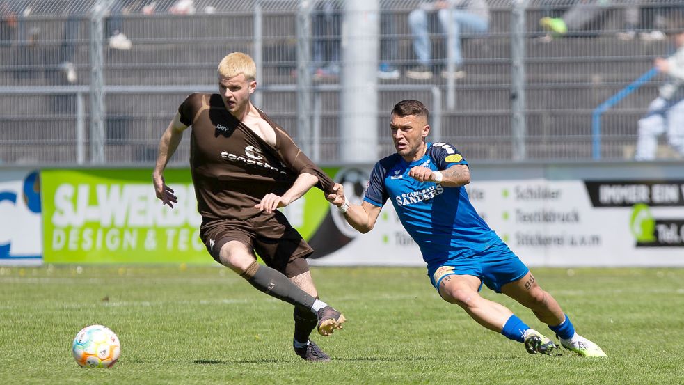 Emdens Offensive um Ilyas Bircan (rechts) fehlte in der Offensive die Durchschlagskraft.