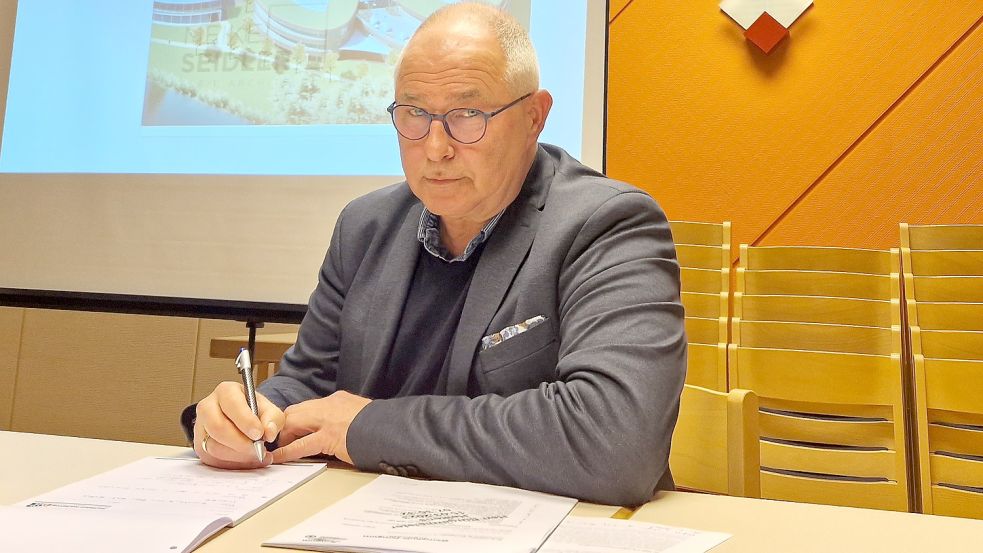 Klare Ansage von Jemgums Bürgermeister Hans-Peter Heikens. Foto: Gettkowski/Archiv