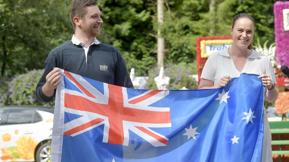 Deborah und Christian Dymock waren extra aus Australien zum Blütenfest gereist.