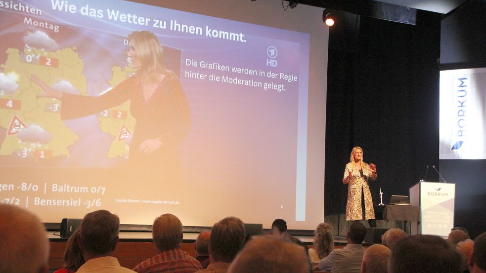 Claudia Kleinert war Stargast bei der Eröffnung der sechsten Borkumer Energie- und Wassertage. Foto: Ferber