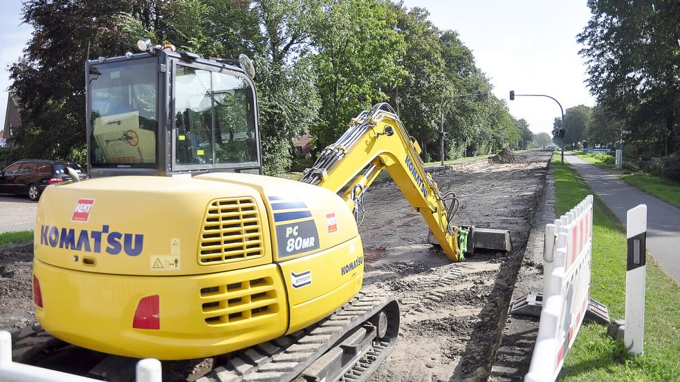 Die Baustelle an der B436 in Möhlenwarf. Foto: Wolters