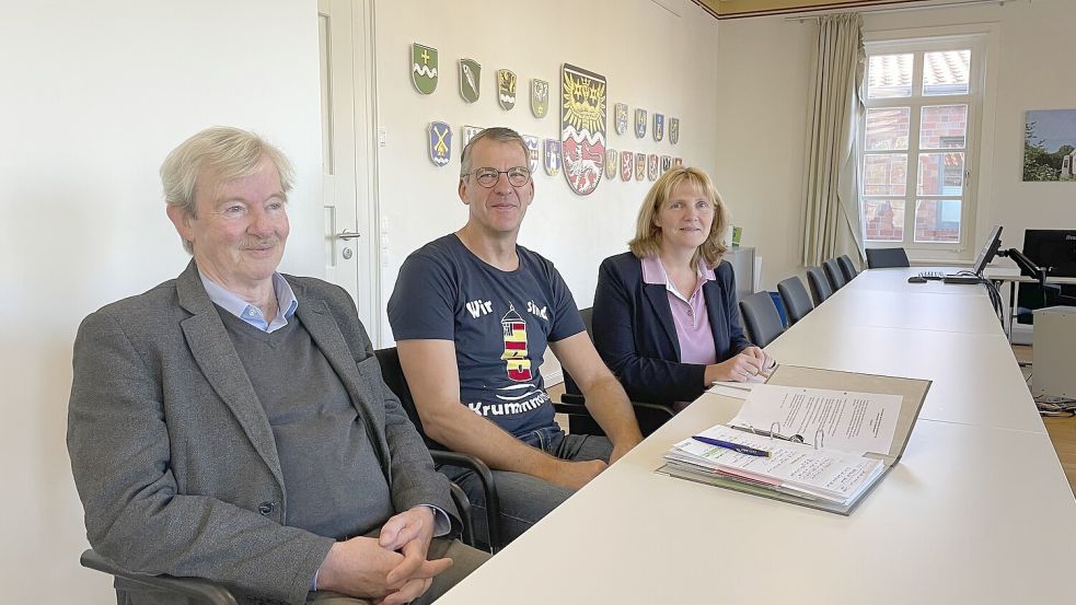 Jürgen Neubert (von links), Jochen Risto und Bürgermeisterin Hilke Looden haben die Pläne des Bündnisses vorgestellt. Foto: Weiden